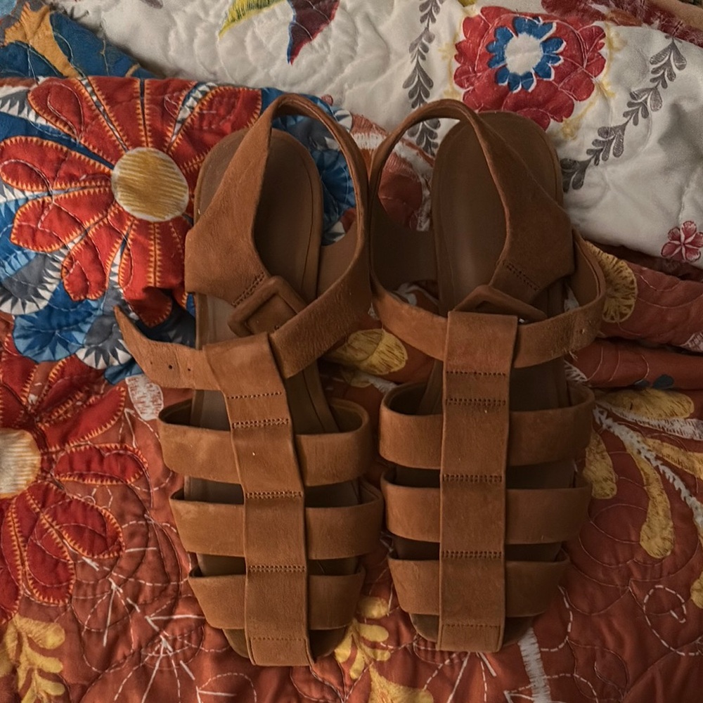 Everlane Tan Suede Sandals
